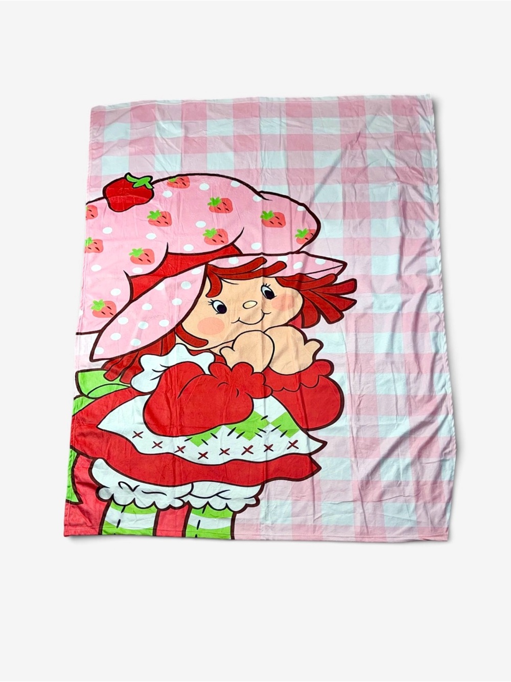 LARGE Strawberry Shortcake Pink Throw Blanket